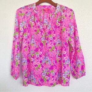 Lilly Pulitzer Elsa Silk Top, Amethyst Moms The Word         Size M